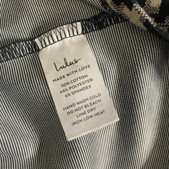 Lulus Cool Girl Status Mini Dress Medium Black Print Mock Neck Long Sleeve - Picture 6 of 13